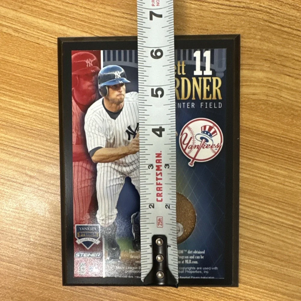 Brett Gardner #11 Yankee centerfield with dirt plaque New York MLB NY baseball